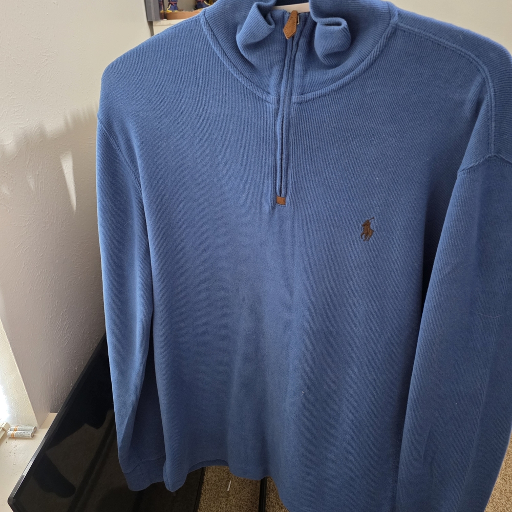 Polo Ralph Lauren Men's Zip-Up Blue Sweater